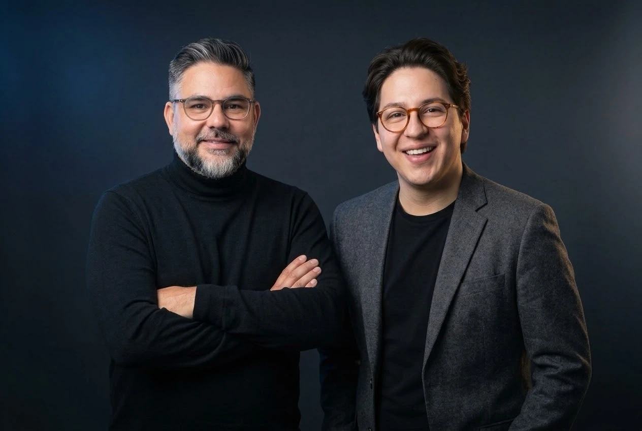 Danilo Viuzat, on the left, and Sebastian Perez, on the right, founders of Faria Digital Lab.